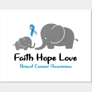 Diabetes awareness Faith Hope Fight Love Elephant Mama Son Diabetes Posters and Art